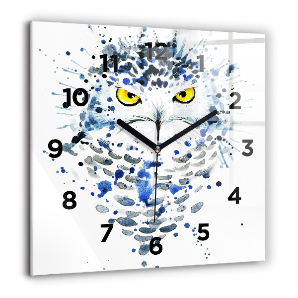 Square wall clock Owl look
