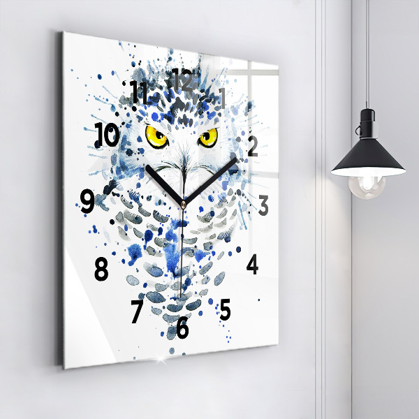 Square wall clock Owl look