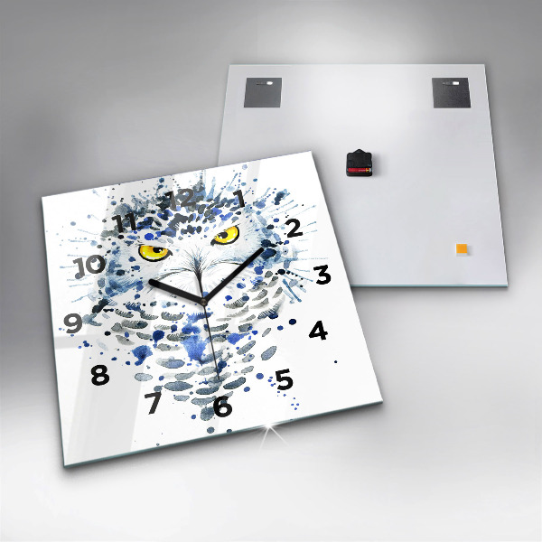 Square wall clock Owl look