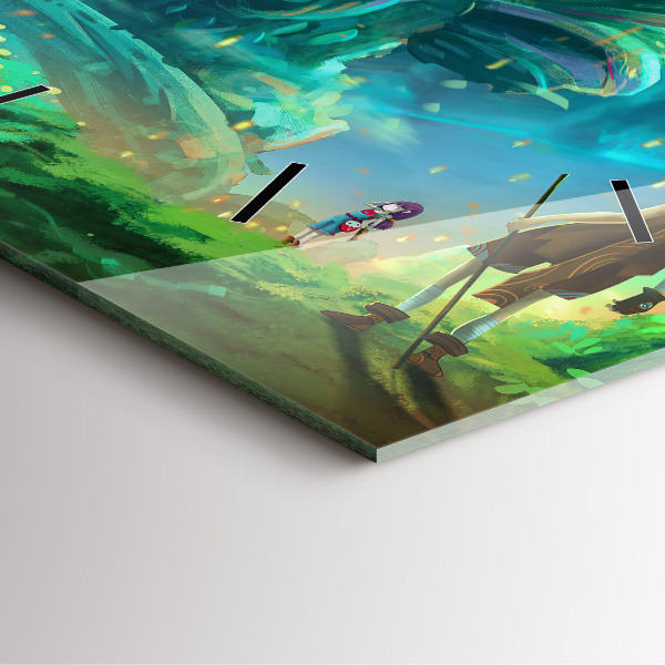 Square wall clock Children in the forest