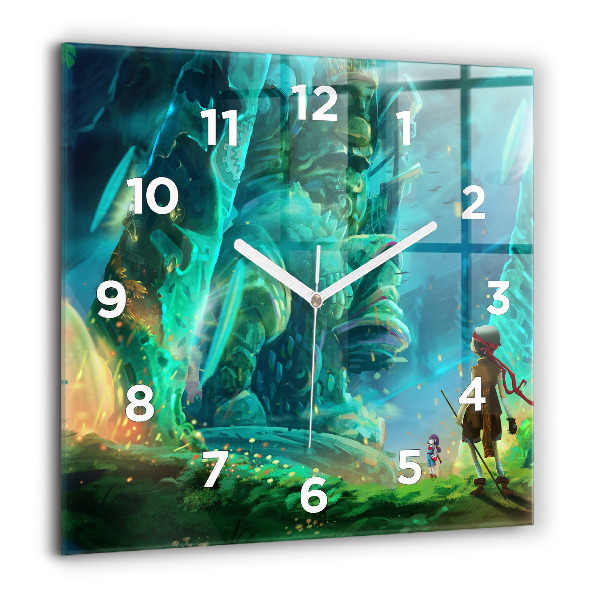 Square wall clock Children in the forest