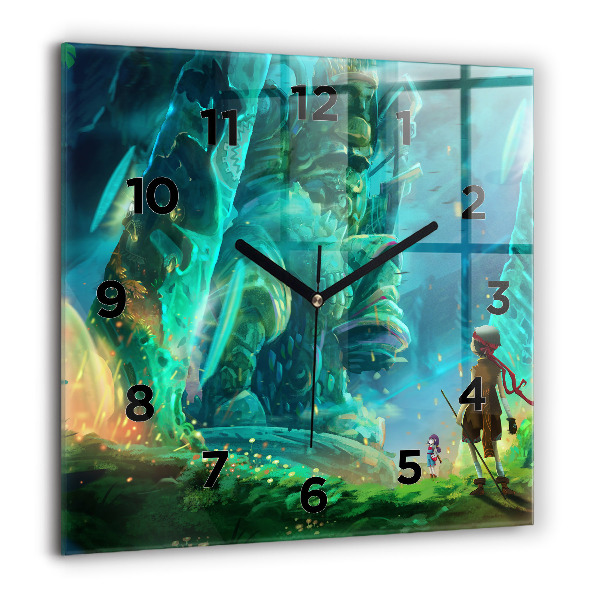 Square wall clock Children in the forest