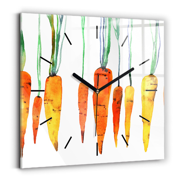 Square wall clock Carrot illustration