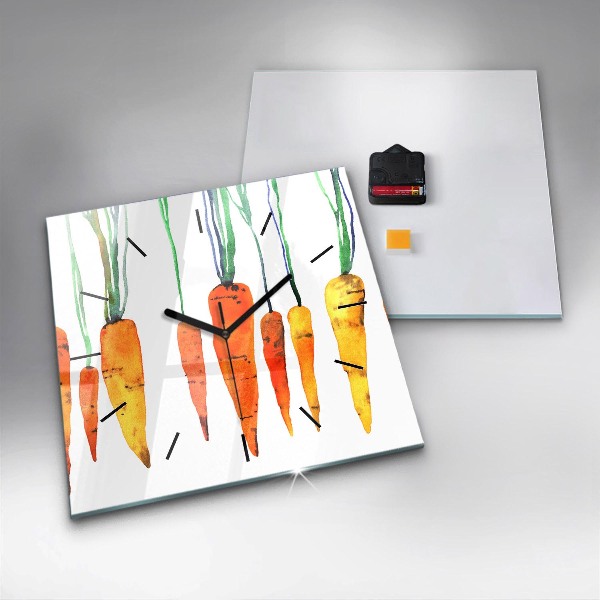 Square wall clock Carrot illustration