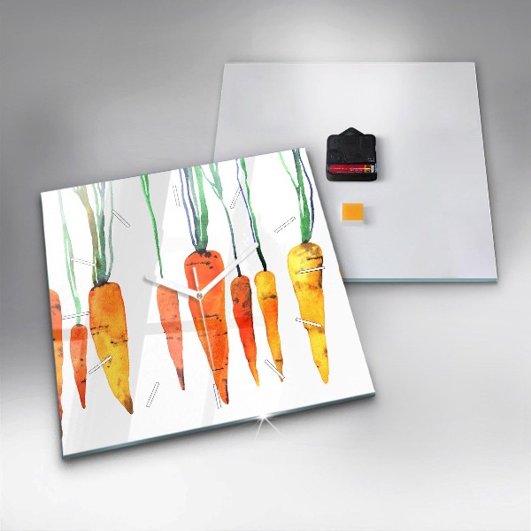 Square wall clock Carrot illustration