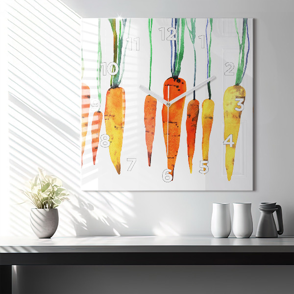 Square wall clock Carrot illustration