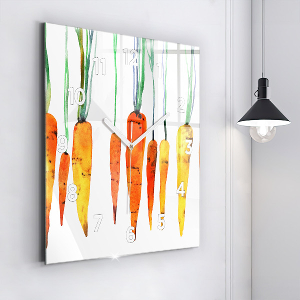 Square wall clock Carrot illustration