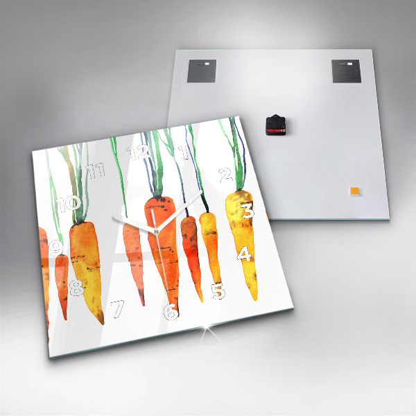 Square wall clock Carrot illustration