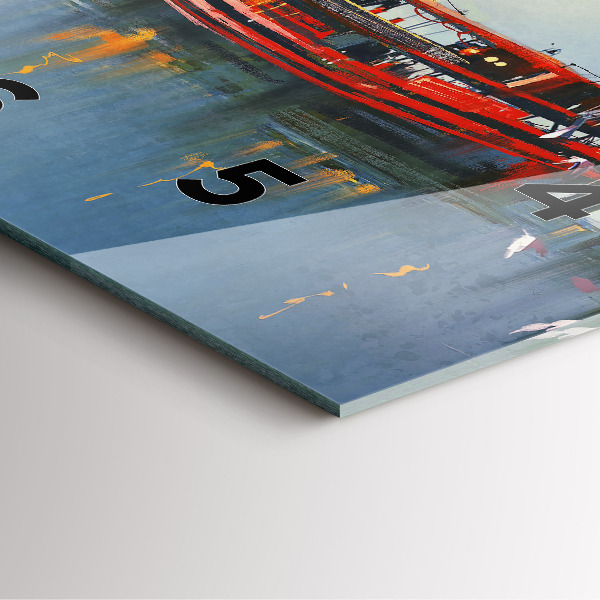 Square wall clock Fishing boat in port