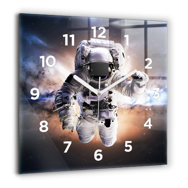 Square wall clock Astronaut in space