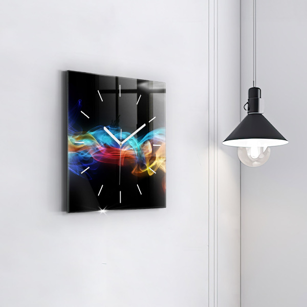 Square wall clock Abstract colorful lines