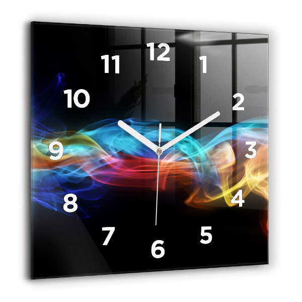 Square wall clock Abstract colorful lines