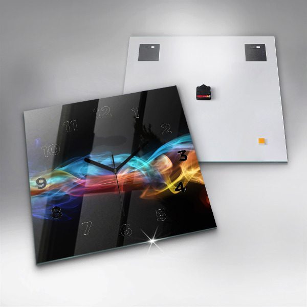 Square wall clock Abstract colorful lines