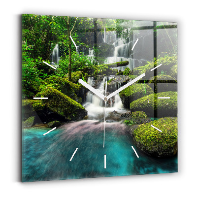 Square wall clock Waterfall Thailand