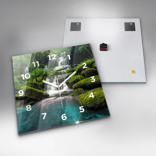 Square wall clock Waterfall Thailand