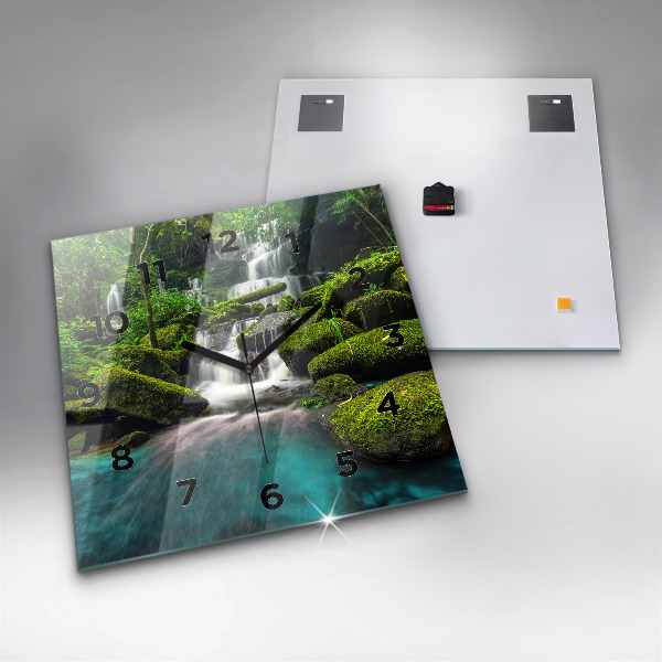 Square wall clock Waterfall Thailand