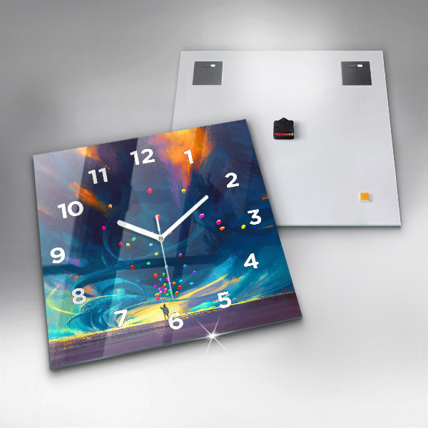 Square wall clock Baby and balloons