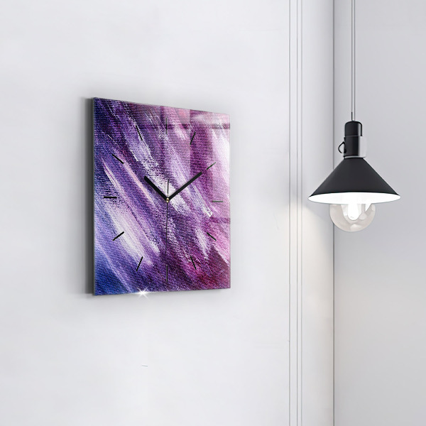 Square wall clock Acrylic paint texture