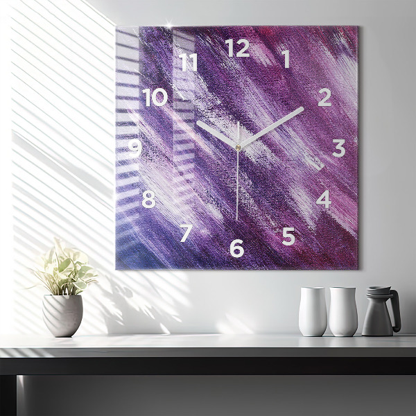 Square wall clock Acrylic paint texture