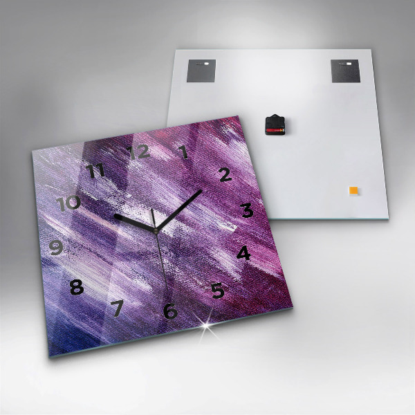 Square wall clock Acrylic paint texture