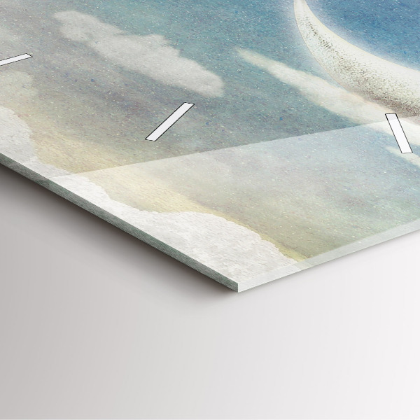 Square wall clock Girl on the moon