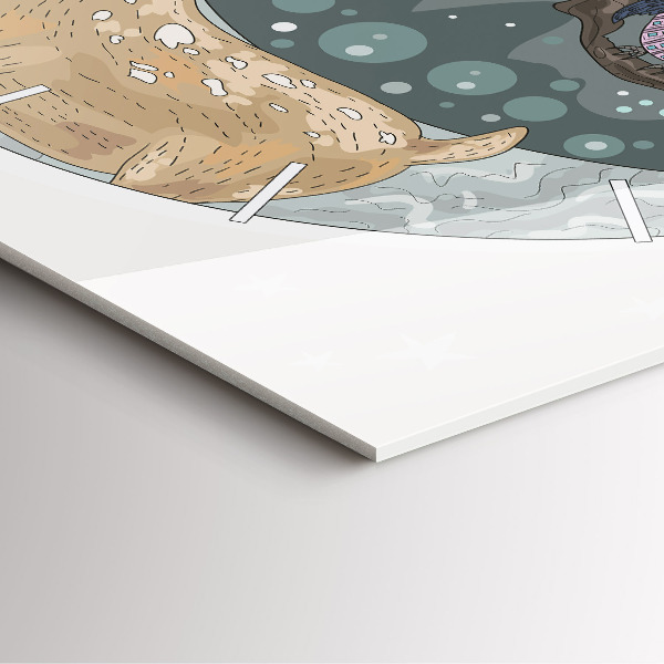 Square wall clock Nocturnal Animals and the Moon