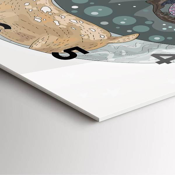 Square wall clock Nocturnal Animals and the Moon