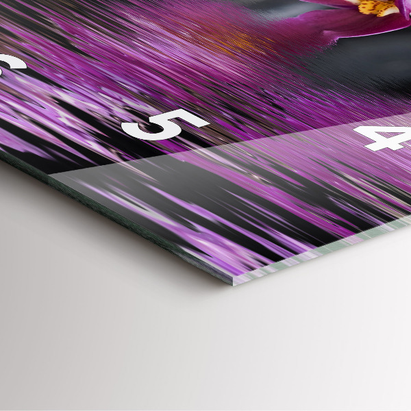 Square wall clock Orchid flower on the water