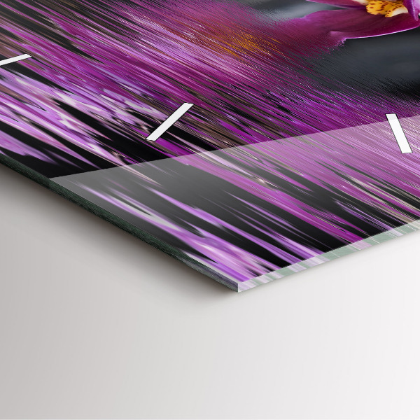 Square wall clock Orchid flower on the water