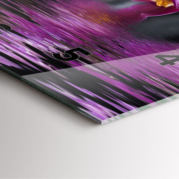 Square wall clock Orchid flower on the water