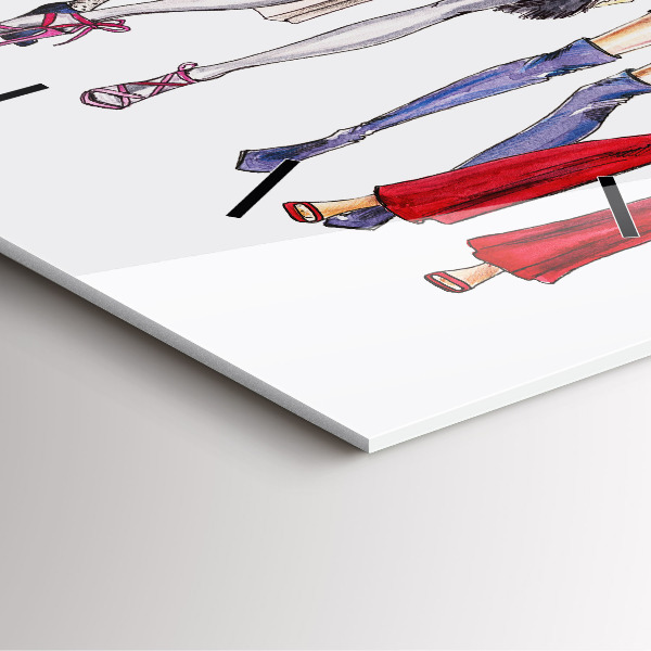 Square wall clock Fashionable girls