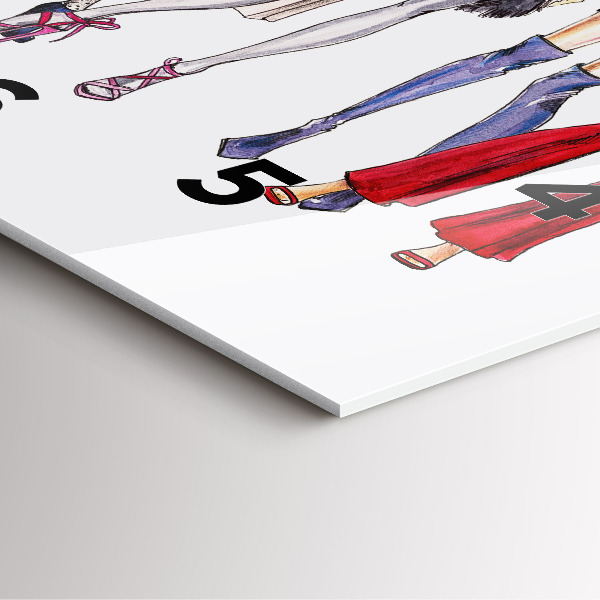 Square wall clock Fashionable girls