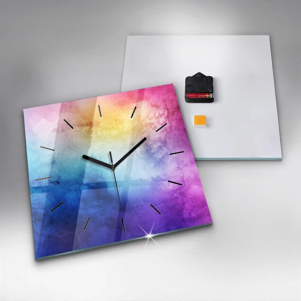 Square wall clock Colored Spots