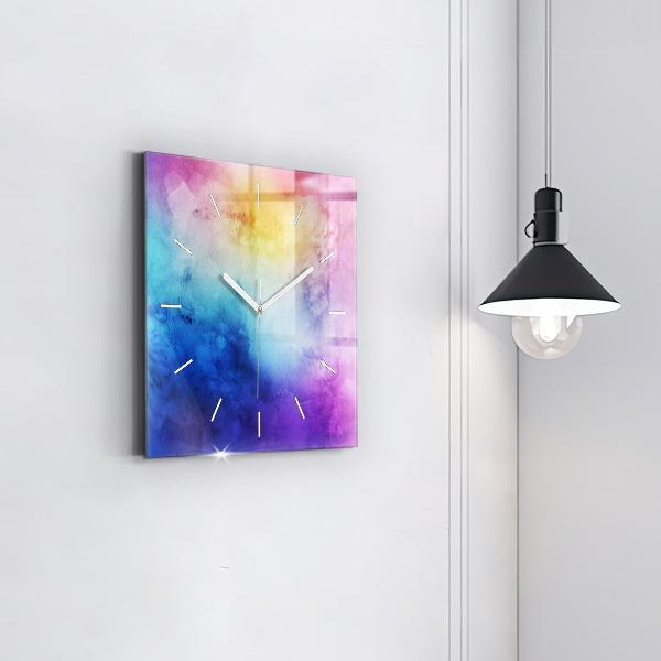 Square wall clock Colored Spots