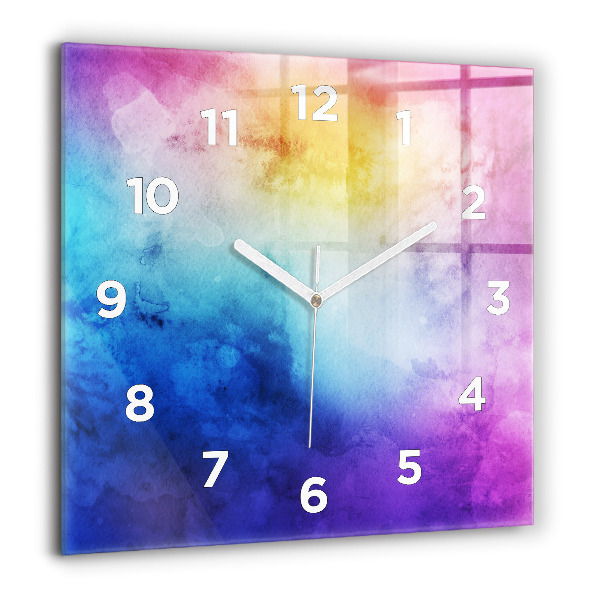 Square wall clock Colored Spots