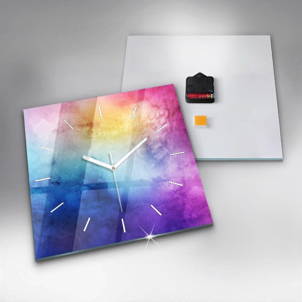 Square wall clock Colored Spots