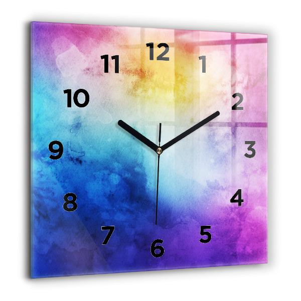 Square wall clock Colored Spots