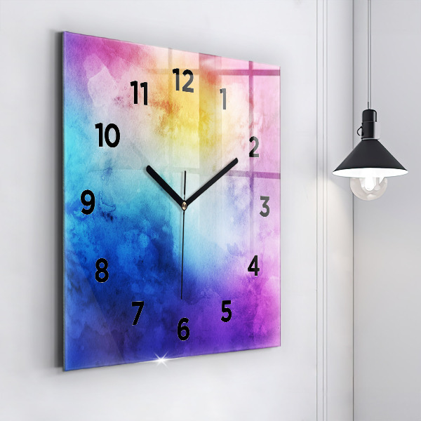 Square wall clock Colored Spots