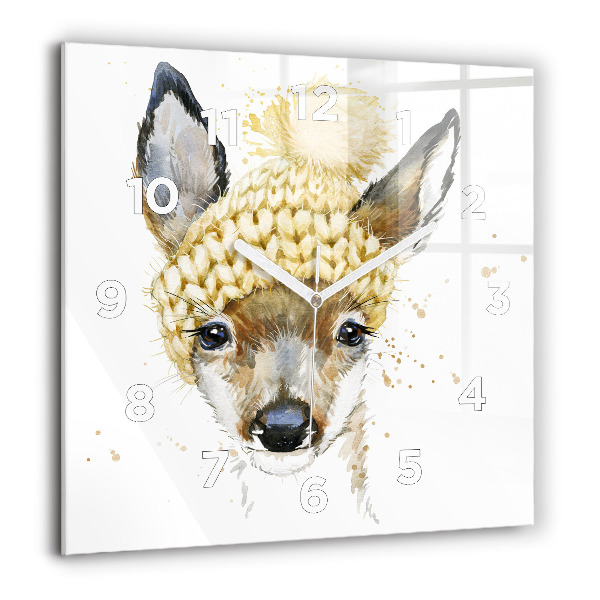 Square wall clock A deer