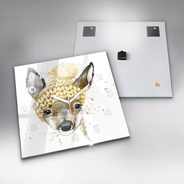 Square wall clock A deer