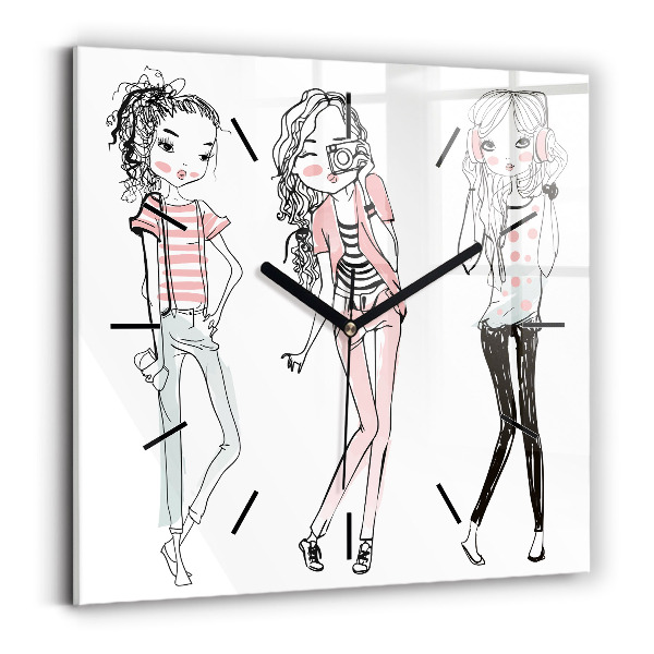 Square wall clock Women's fashion