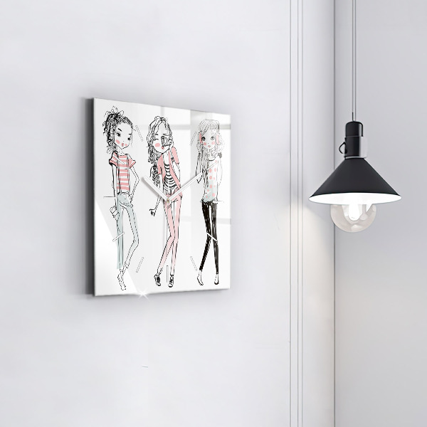 Square wall clock Women's fashion