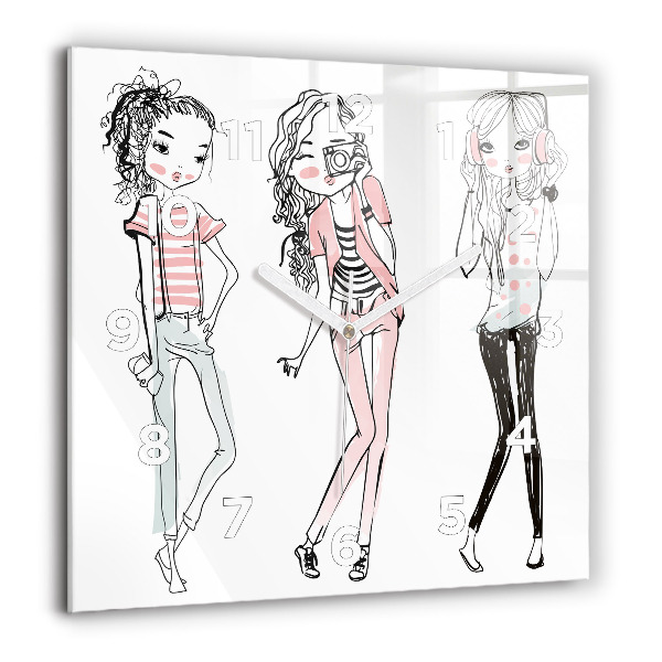 Square wall clock Women's fashion