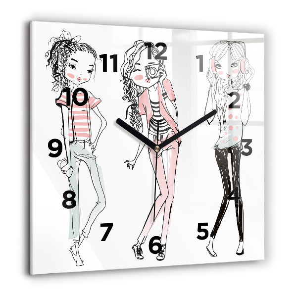 Square wall clock Women's fashion