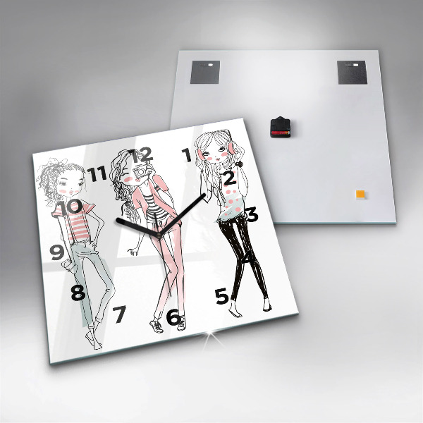 Square wall clock Women's fashion