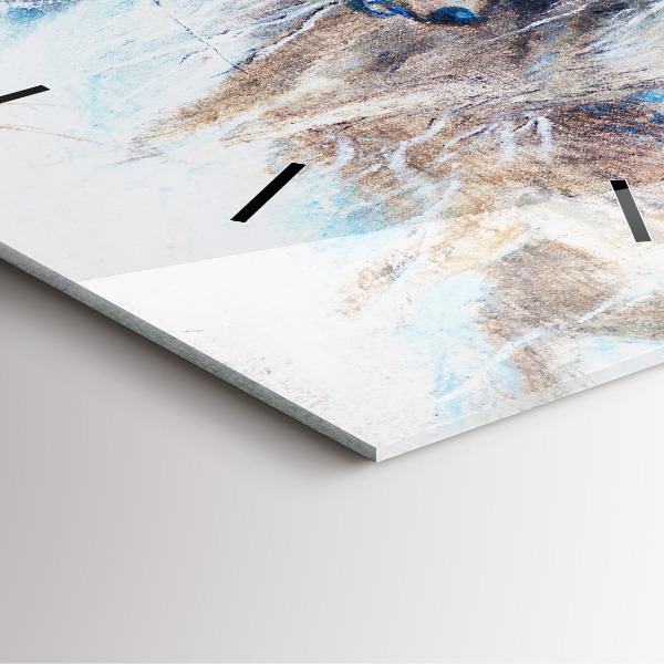 Square wall clock Wolves in the forest