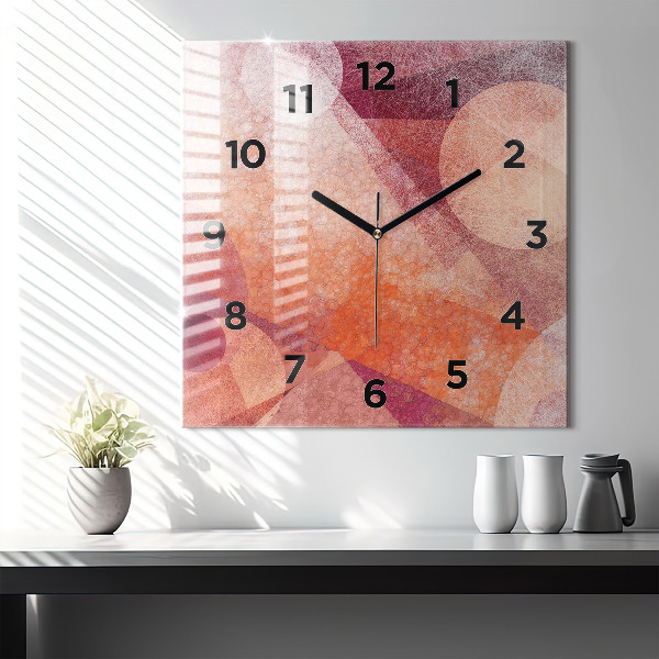 Square wall clock Geometric abstraction