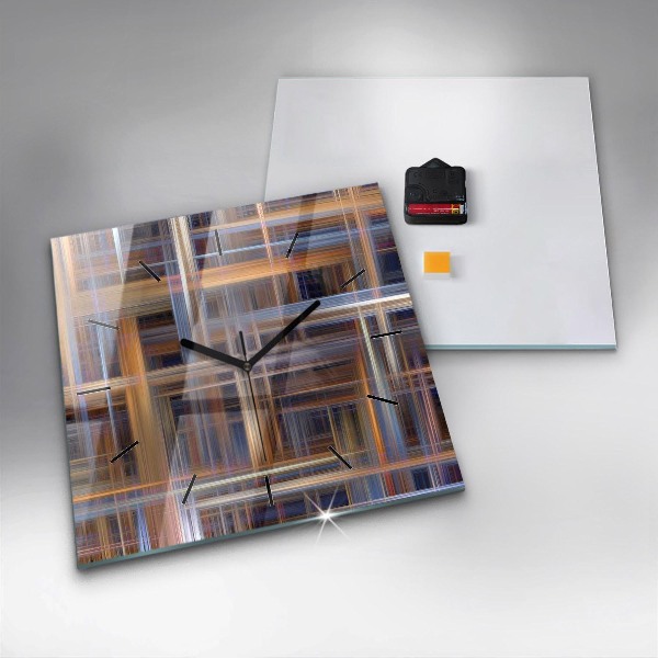 Square wall clock Abstract geometry