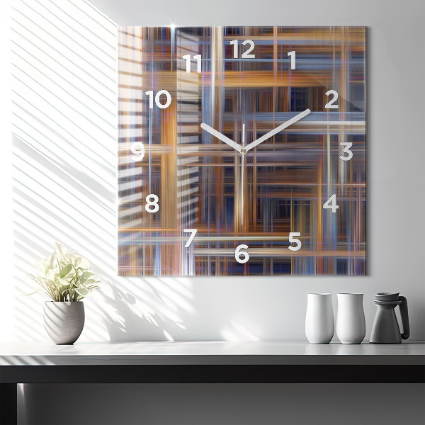 Square wall clock Abstract geometry
