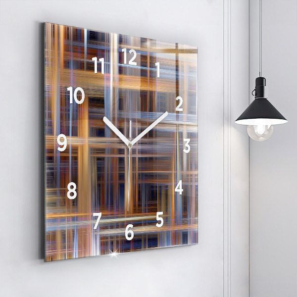 Square wall clock Abstract geometry